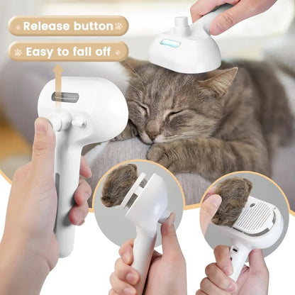 3-in-1 Pet Cleaning Steam Brush