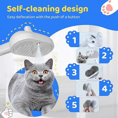 3-in-1 Pet Cleaning Steam Brush