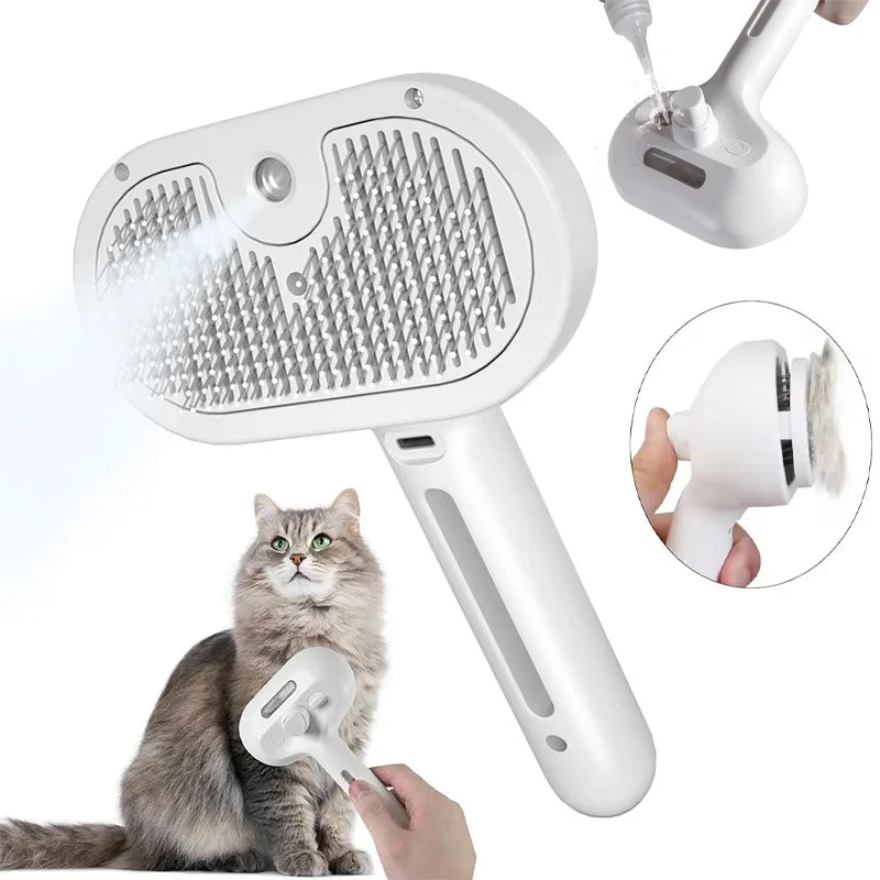 3-in-1 Pet Cleaning Steam Brush