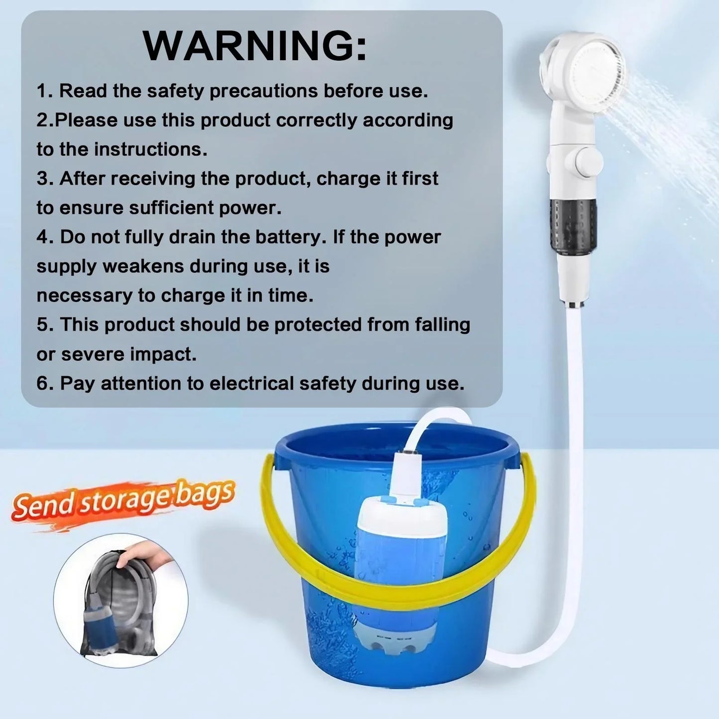 Portable Rechargeable Shower Head