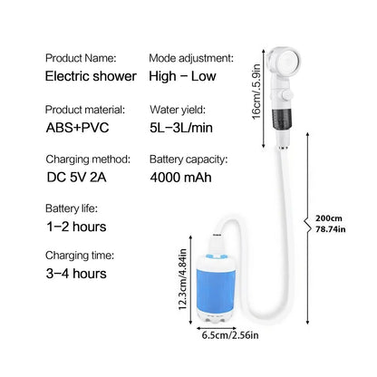 Portable Rechargeable Shower Head