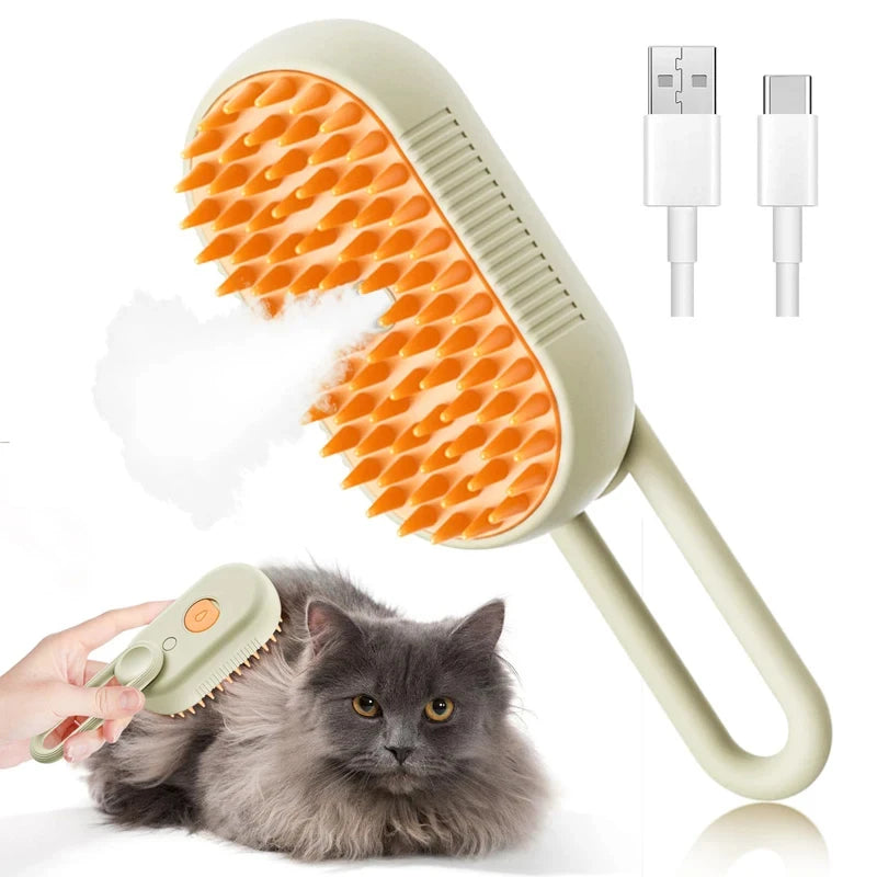 3-in-1 Pet Cleaning Steam Brush